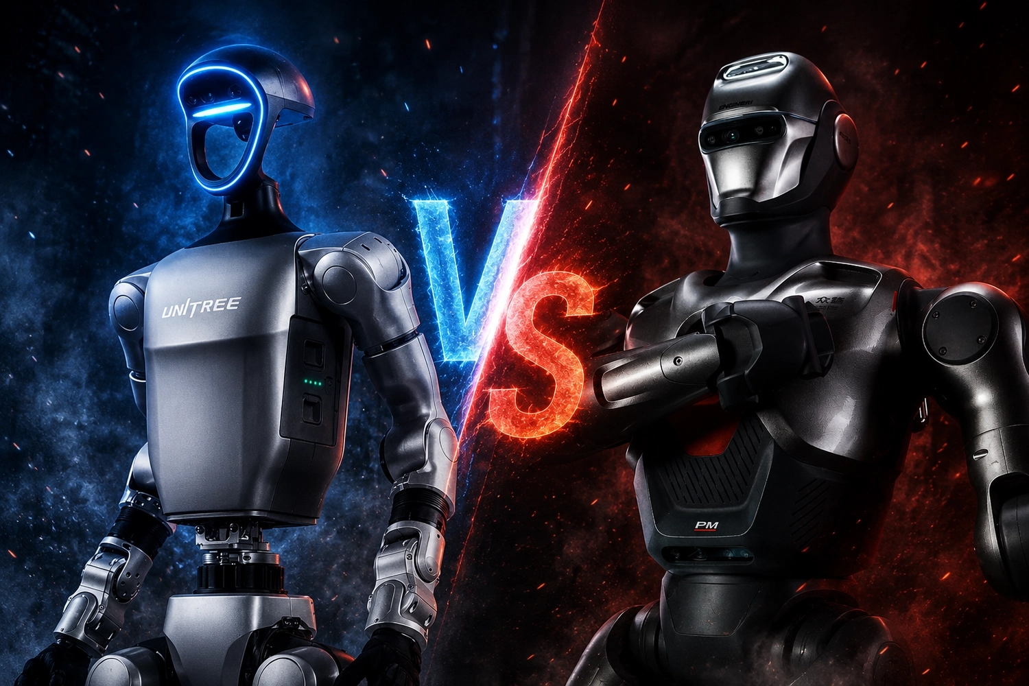 First Real Humanoid Robot Fight Between Unitree G1 and EngineAI PM01